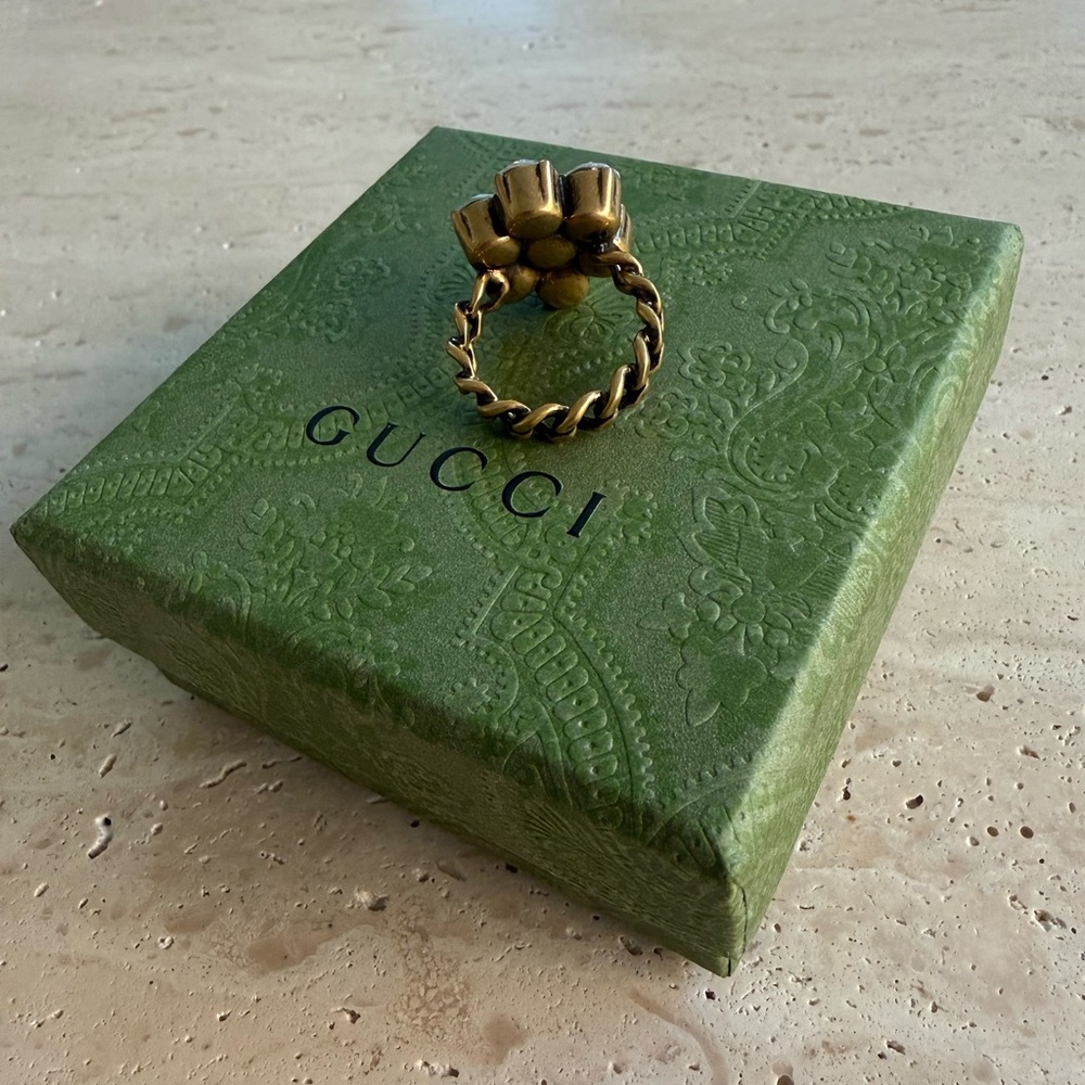 NWT GUCCI GG Marmont Crystal Ring  Designer Size: M / IT 16 - Picture 12 of 16